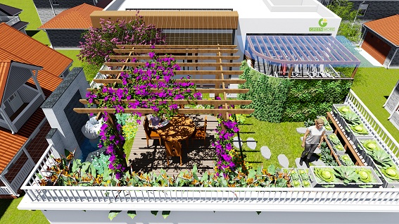Gỗ Resysta - Gỗ ngoài trời - Giải pháp thiết kế “Vườn trên mái”