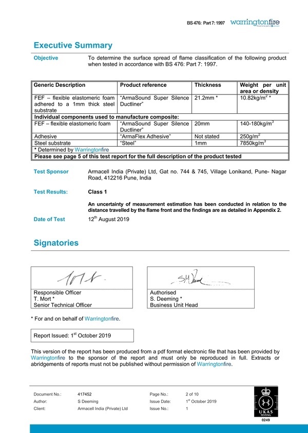 BS 476 Part 7 ArmaSound Super Silence Duct Liner