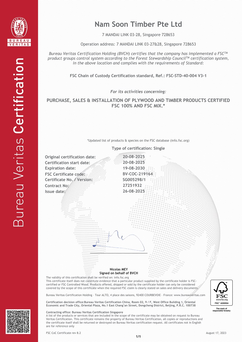 FSC Chain of Custody Certification