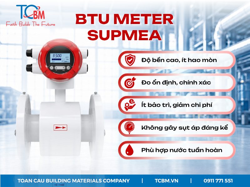 BTU Meter Supmea có nhiều ưu thế nổi bật